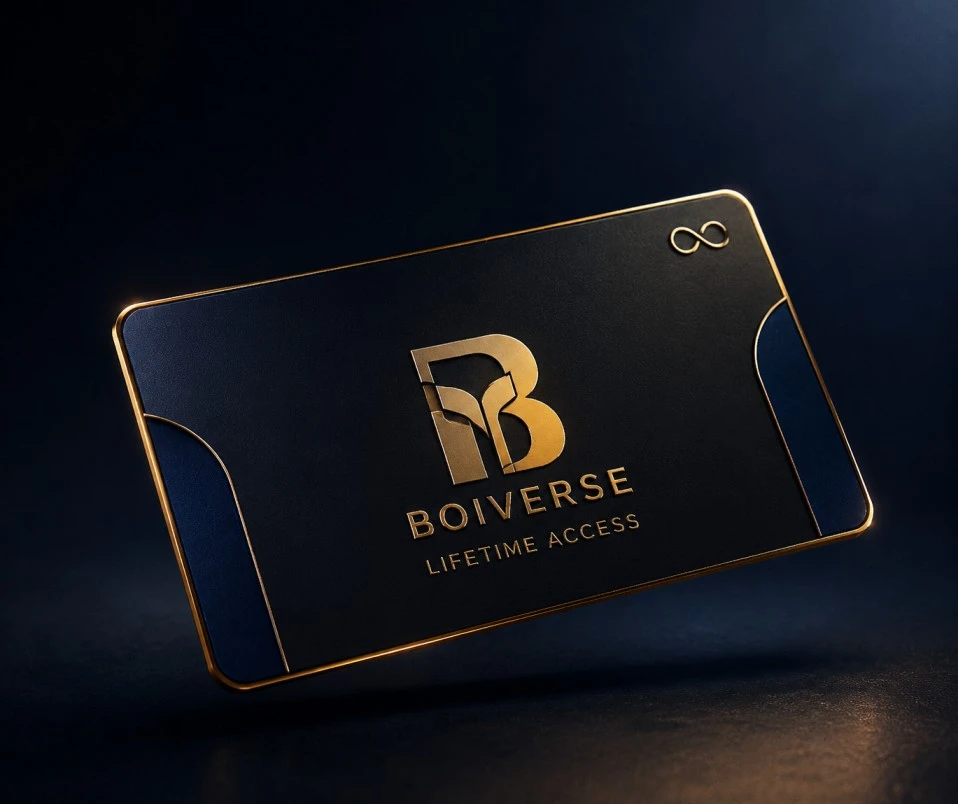 Boiverse Lifetime Access premium membership card for unlimited access to present and future digital books and learning resources.